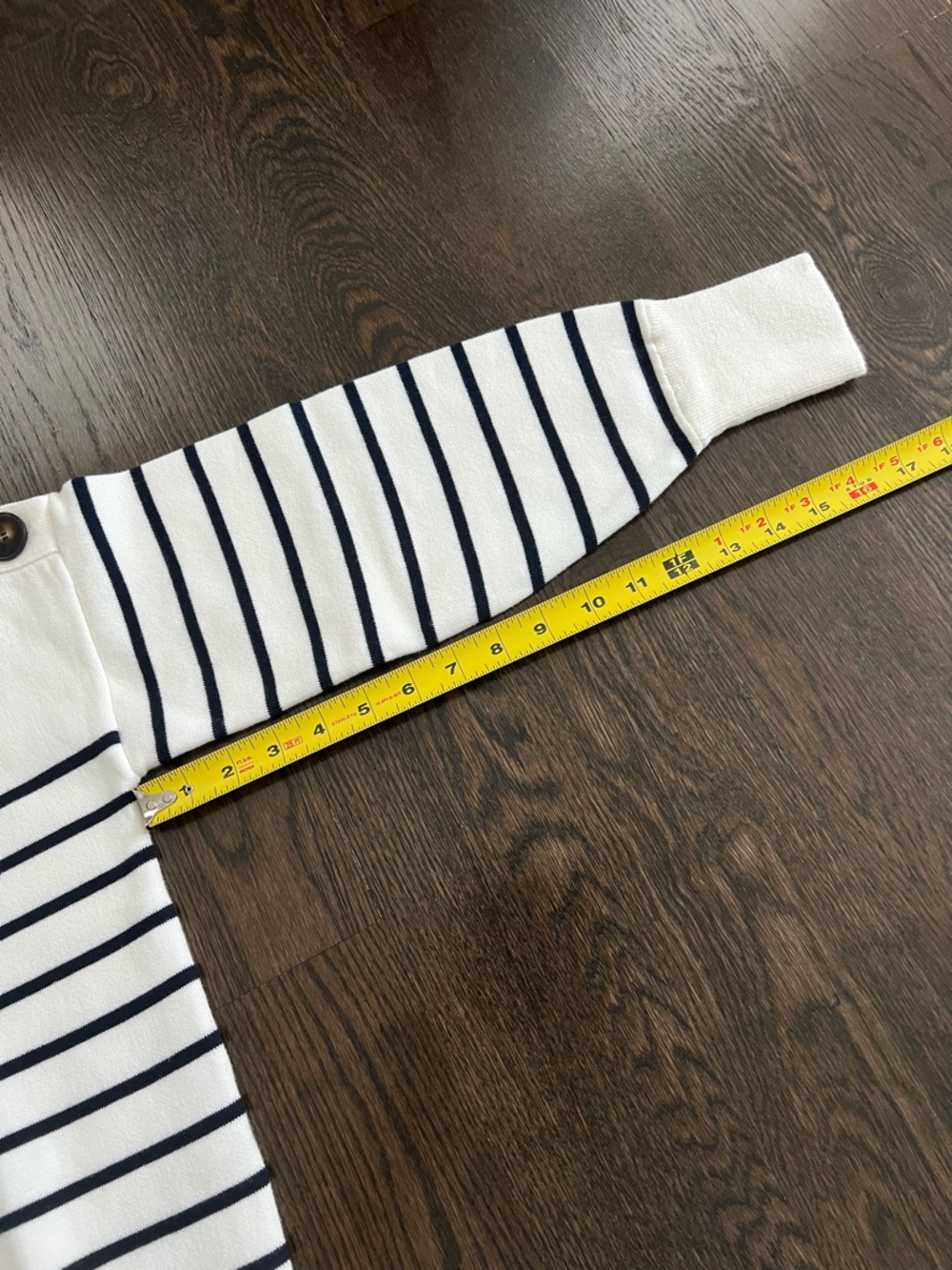 Sezane Alba Cotton Jumper Sweater in Natural Navy XS - Picture 11 of 12